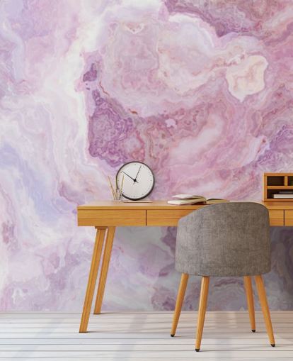pink and purple marble wallpaper mural called Pink and Purple Swirl for kitchens, bathrooms and teen's bedrooms
