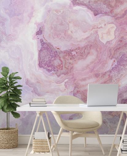 Wandbild aus rosafarbenem und lila Marmor namens Pink and Purple Swirl für Küchen, Badezimmer und Jugendzimmer