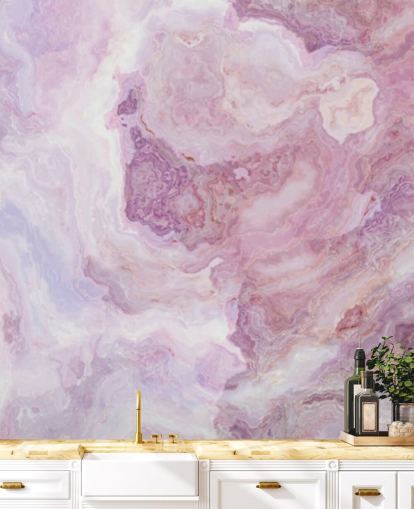 Wandbild aus rosafarbenem und lila Marmor namens Pink and Purple Swirl für Küchen, Badezimmer und Jugendzimmer Wandbild aus rosafarbenem und lila Marmor namens Pink and Purple Swirl für Küchen, Badezimmer und Jugendzimmer