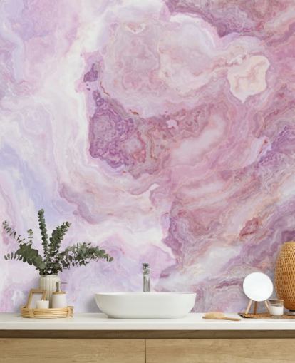 lyserød og lilla marmor tapetmaleri kaldet Pink and Purple Swirl til køkkener, badeværelser og teenagers soveværelser lyserød og lilla marmor tapetmaleri kaldet Pink and Purple Swirl til køkkener, badeværelser og teenagers soveværelser