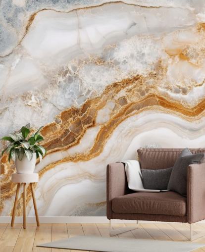 mural de papel pintado de mármol blanco y dorado llamado White Grey and Gold Swirls Marble para baños, cocinas y comedores mural de papel pintado de mármol blanco y dorado llamado White Grey and Gold Swirls Marble para baños, cocinas y comedores