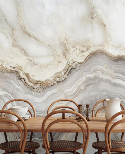 carta da parati murale in marmo bianco e grigio chiamata Elegant White and Grey Marble per bagni e cucine
