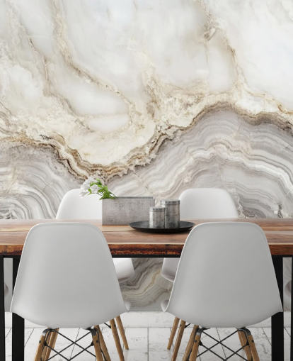 Tapeten-Wandbild aus weißem und grauem Marmor namens Elegant White and Grey Marble für Badezimmer und Küchen Tapeten-Wandbild aus weißem und grauem Marmor namens Elegant White and Grey Marble für Badezimmer und Küchen