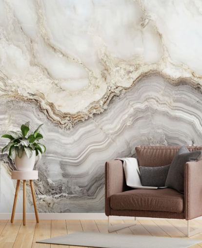 valkoinen ja harmaa marmoritapetti seinämaalaus nimeltä Elegant White and Grey Marble kylpyhuoneisiin ja keittiöihin valkoinen ja harmaa marmoritapetti seinämaalaus nimeltä Elegant White and Grey Marble kylpyhuoneisiin ja keittiöihin