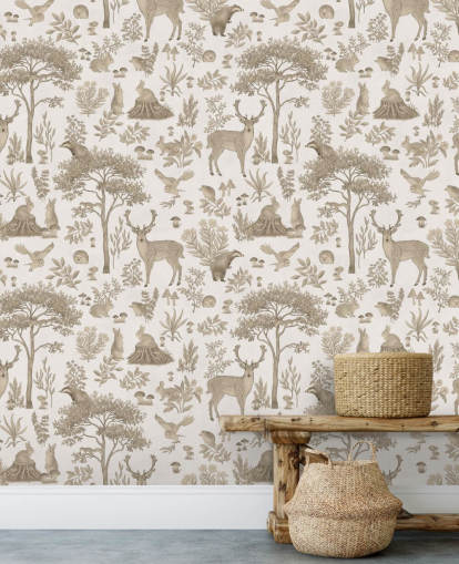 white kids forest wallpaper mural called Vintage White Fantastic Forest by Kikki Belle for kids bedrooms white kids forest wallpaper mural called Vintage White Fantastic Forest by Kikki Belle for kids bedrooms