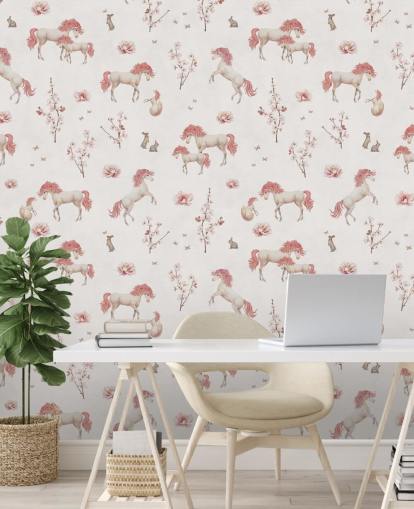 white unicorn wallpaper mural called White Unique Unicorn by Kikki Belle for children's bedrooms and nurseries white unicorn wallpaper mural called White Unique Unicorn by Kikki Belle for children's bedrooms and nurseries