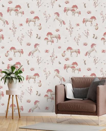 white unicorn wallpaper mural called White Unique Unicorn by Kikki Belle for children's bedrooms and nurseries white unicorn wallpaper mural called White Unique Unicorn by Kikki Belle for children's bedrooms and nurseries