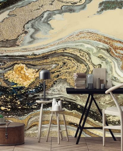 kullanruskea marmoritaustakuva, nimeltään Golden Brown Agate Marble, kirjoittanut Lara Skinner olohuoneisiin ja ruokasaleihin