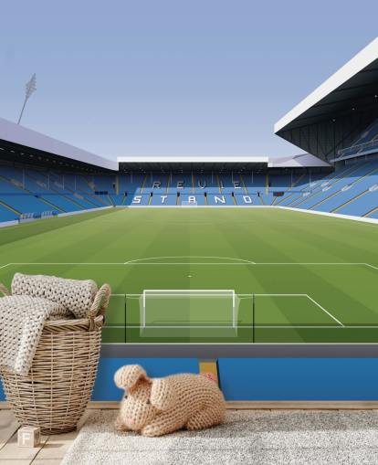 blue and green football stadium wallpaper mural called Elland Road Football Stadium for children's bedrooms and games rooms by Matthew J I Wood Design & Illustration blue and green football stadium wallpaper mural called Elland Road Football Stadium for children's bedrooms and games rooms by Matthew J I Wood Design & Illustration