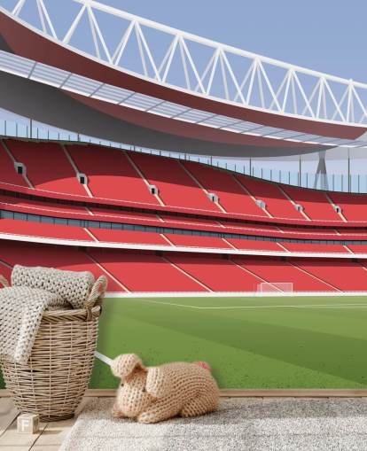 red and green football stadium wallpaper mural called Emirates Stadium by Matthew J I Wood Design & Illustration red and green football stadium wallpaper mural called Emirates Stadium by Matthew J I Wood Design & Illustration