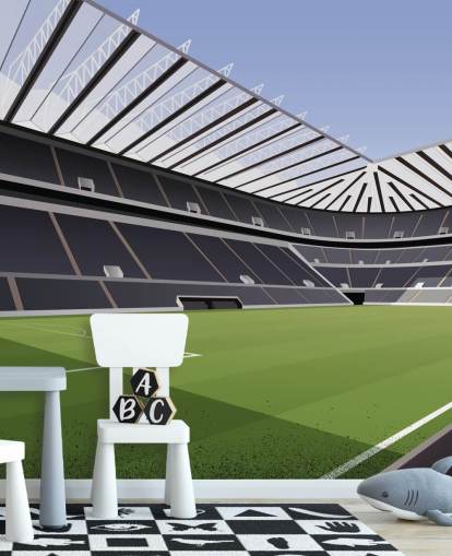 papier peint mural noir et vert de Newcastle United appelé St James' Park Football Stadium par Matthew J I Wood Design & Illustration pour chambre d'enfant