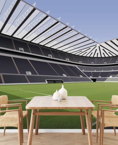 svart og grønt Newcastle United tapetmaleri kalt St James' Park Football Stadium av Matthew J I Wood Design & Illustrasjon for barnas soverom