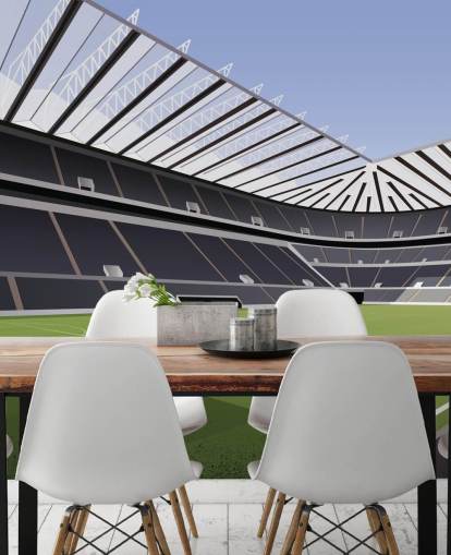 svart och grön Newcastle United tapetväggmålning som heter St James' Park Football Stadium av Matthew J I Wood Design & Illustration för barnets sovrum svart och grön Newcastle United tapetväggmålning som heter St James' Park Football Stadium av Matthew J I Wood Design & Illustration för barnets sovrum