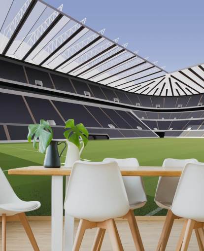 black and green newcastle united wallpaper mural called St James' Park Football Stadium by Matthew J I Wood Design & Illustration for child's bedroom