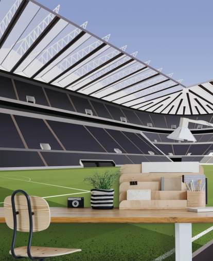 black and green newcastle united wallpaper mural called St James' Park Football Stadium by Matthew J I Wood Design & Illustration for child's bedroom