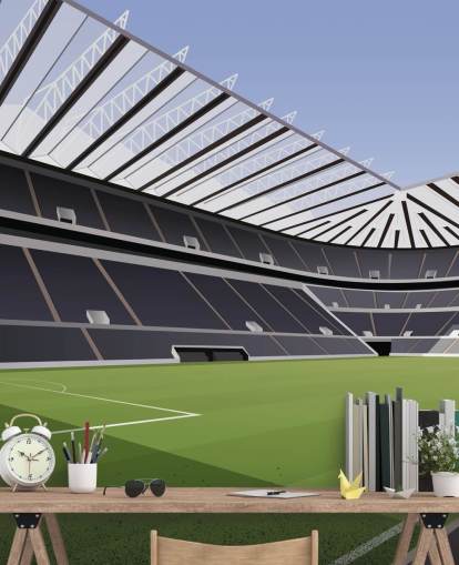 svart og grønt Newcastle United tapetmaleri kalt St James' Park Football Stadium av Matthew J I Wood Design & Illustrasjon for barnas soverom