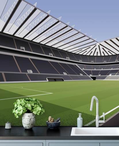 black and green newcastle united wallpaper mural called St James' Park Football Stadium by Matthew J I Wood Design & Illustration for child's bedroom