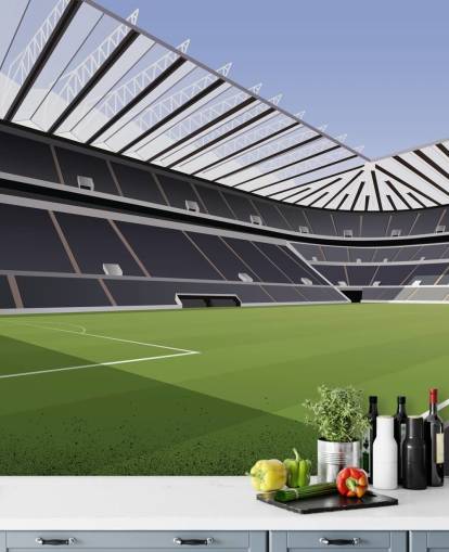 black and green newcastle united wallpaper mural called St James' Park Football Stadium by Matthew J I Wood Design & Illustration for child's bedroom