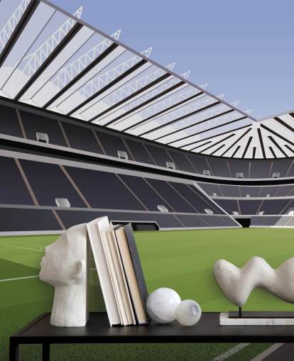 mural de papel pintado negro y verde del Newcastle United llamado St James' Park Football Stadium de Matthew J I Wood Diseño e ilustración para dormitorio infantil mural de papel pintado negro y verde del Newcastle United llamado St James' Park Football Stadium de Matthew J I Wood Diseño e ilustración para dormitorio infantil