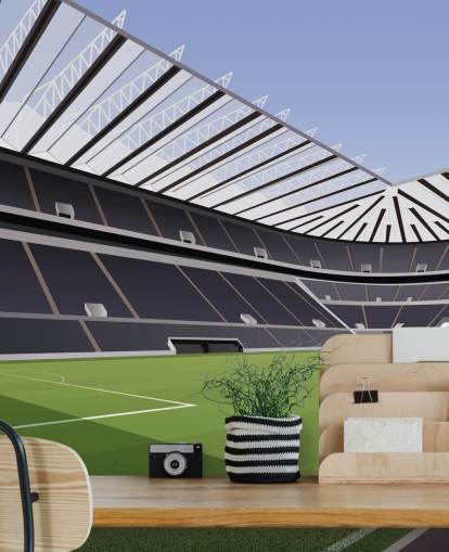 black and green newcastle united wallpaper mural called St James' Park Football Stadium by Matthew J I Wood Design & Illustration for child's bedroom