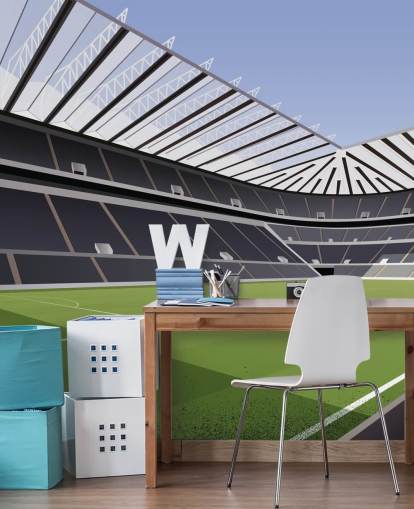 Carta da parati murale nera e verde del Newcastle United chiamata St James' Park Football Stadium di Matthew J I Wood Design & Illustration per la cameretta dei bambini Carta da parati murale nera e verde del Newcastle United chiamata St James' Park Football Stadium di Matthew J I Wood Design & Illustration per la cameretta dei bambini