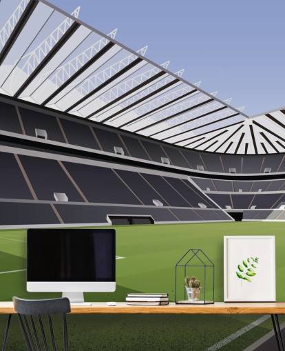 mural de papel pintado negro y verde del Newcastle United llamado St James' Park Football Stadium de Matthew J I Wood Diseño e ilustración para dormitorio infantil mural de papel pintado negro y verde del Newcastle United llamado St James' Park Football Stadium de Matthew J I Wood Diseño e ilustración para dormitorio infantil