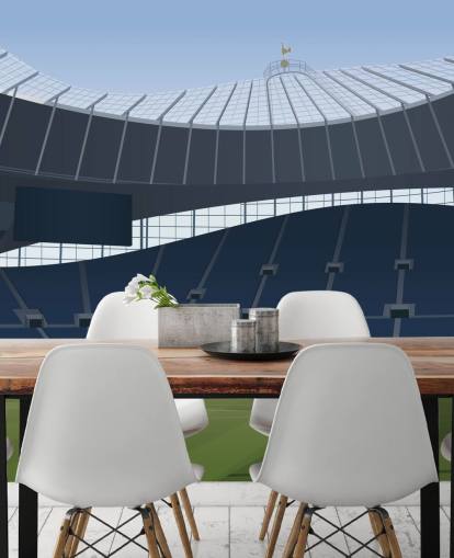 blå og grøn fodboldstadion tapet kaldet Tottenham Hotspur Stadium Football Stadium af Matthew J I Wood Design & Illustration til børns soveværelser