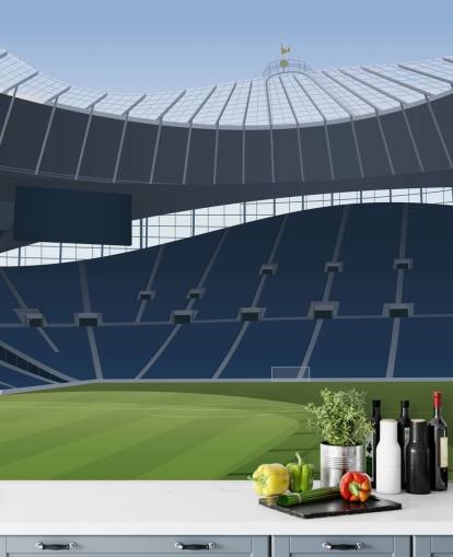 blue and green football stadium wallpaper called Tottenham Hotspur Stadium Football Stadium by Matthew J I Wood Design & Illustration for kids bedrooms blue and green football stadium wallpaper called Tottenham Hotspur Stadium Football Stadium by Matthew J I Wood Design & Illustration for kids bedrooms