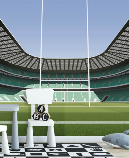 grön england rugby tapetväggmålning kallad Twickenham Rugby Stadium av Matthew J I Wood Design & Illustration grön england rugby tapetväggmålning kallad Twickenham Rugby Stadium av Matthew J I Wood Design & Illustration