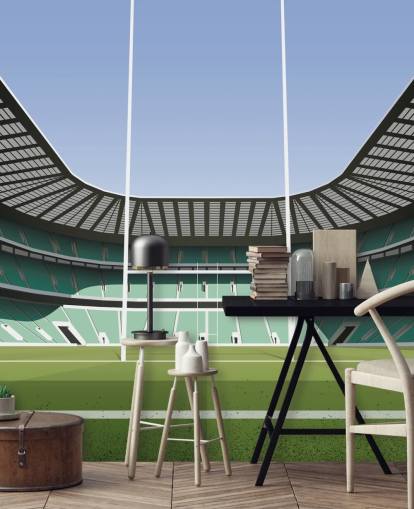 green england rugby wallpaper mural called Twickenham Rugby Stadium by Matthew J I Wood Design & Illustration