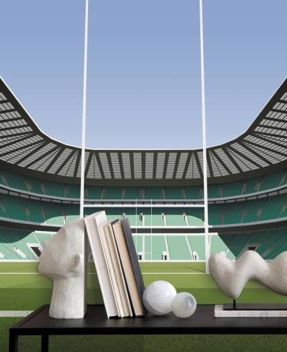green england rugby wallpaper mural called Twickenham Rugby Stadium by Matthew J I Wood Design & Illustration