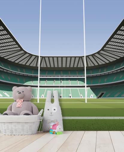 green england rugby wallpaper mural called Twickenham Rugby Stadium by Matthew J I Wood Design & Illustration