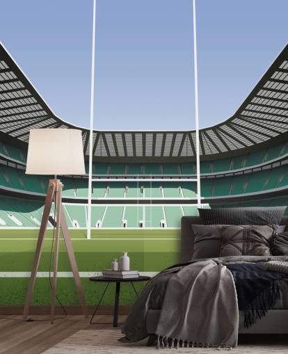green england rugby wallpaper mural called Twickenham Rugby Stadium by Matthew J I Wood Design & Illustration