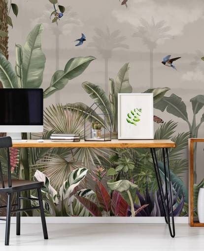 papier peint mural de la jungle intitulé A Day in the Jungle at Wallsauce pour les chambres et les couloirs papier peint mural de la jungle intitulé A Day in the Jungle at Wallsauce pour les chambres et les couloirs