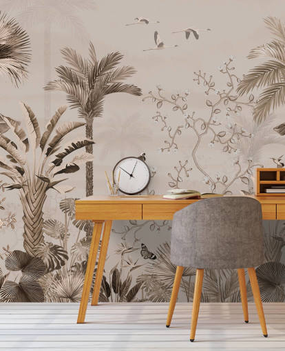 murale di carta da parati chinoiserie chiamato Chinoiserie Tropical Forest at Wallsauce