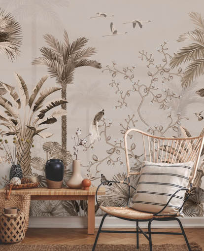 mural de papel pintado de chinoiseries llamado Chinoiserie Tropical Forest en Wallsauce mural de papel pintado de chinoiseries llamado Chinoiserie Tropical Forest en Wallsauce