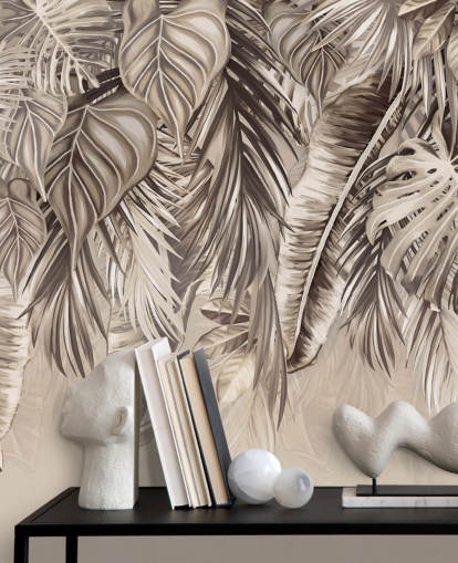sepia palm trees wall mural called Hanging Tropical Palm Trees Sepia at Wallsauce for kitchens and bathrooms sepia palm trees wall mural called Hanging Tropical Palm Trees Sepia at Wallsauce for kitchens and bathrooms