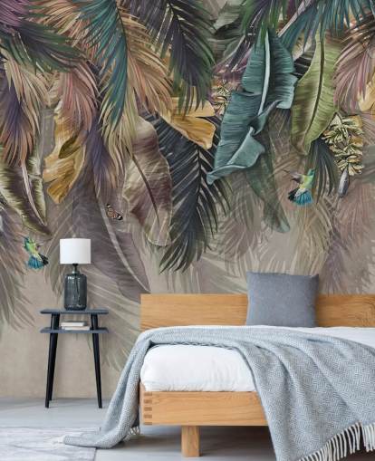 papel de parede de palmeira chamado Hanging Tropical Palm Trees at Wallsauce