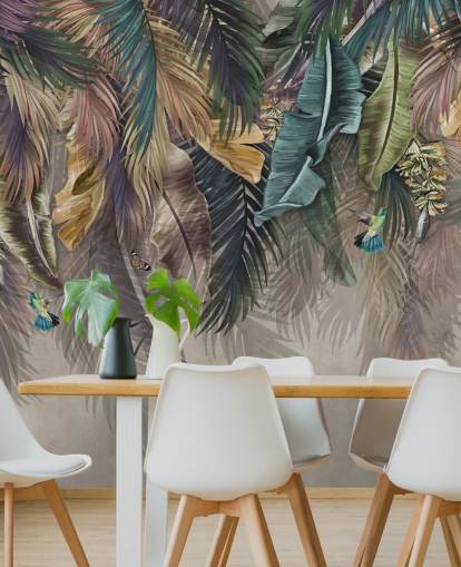 papel pintado de palmeras llamado Hanging Tropical Palm Trees at Wallsauce