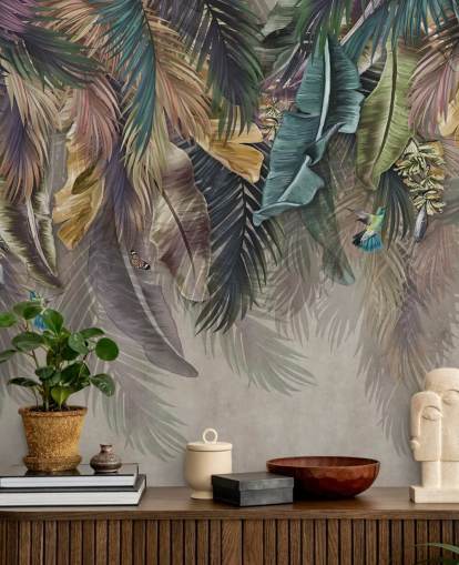 papier peint de palmier appelé Hanging Tropical Palm Trees at Wallsauce