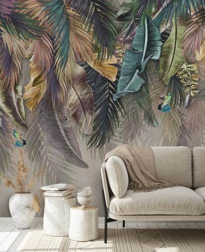 palmetretapet kalt Hanging Tropical Palm Trees på Wallsauce