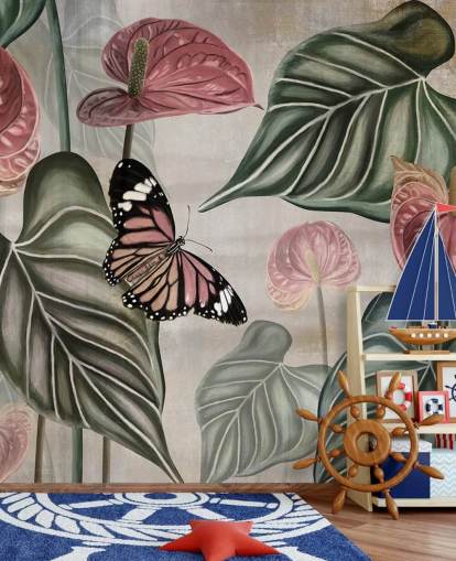 jungle butterfly wallpaper mural called Tropical Jungle Close Up at Wallsauce for bedrooms and living rooms jungle butterfly wallpaper mural called Tropical Jungle Close Up at Wallsauce for bedrooms and living rooms
