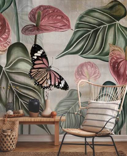 jungle butterfly wallpaper mural called Tropical Jungle Close Up at Wallsauce for bedrooms and living rooms jungle butterfly wallpaper mural called Tropical Jungle Close Up at Wallsauce for bedrooms and living rooms