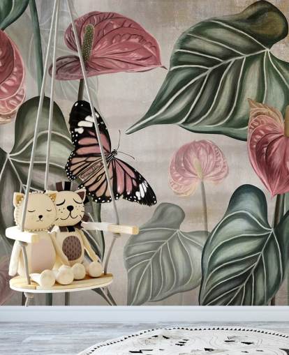 jungle butterfly wallpaper mural called Tropical Jungle Close Up at Wallsauce for bedrooms and living rooms jungle butterfly wallpaper mural called Tropical Jungle Close Up at Wallsauce for bedrooms and living rooms