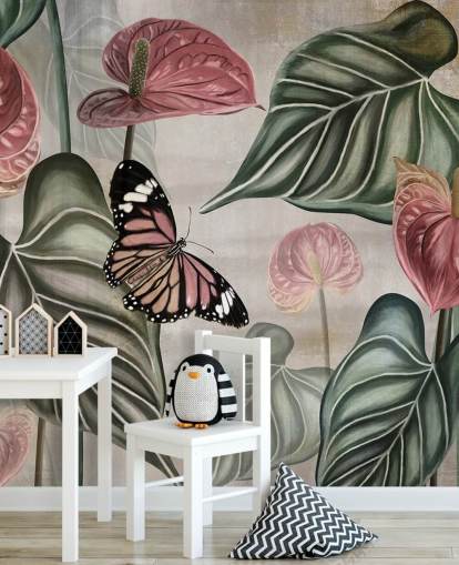 jungle butterfly wallpaper mural called Tropical Jungle Close Up at Wallsauce for bedrooms and living rooms jungle butterfly wallpaper mural called Tropical Jungle Close Up at Wallsauce for bedrooms and living rooms