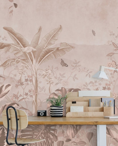 mural de papel pintado de pavo real blanco llamado Vintage Tropical White Peacock para dormitorios, salas de estar y baños