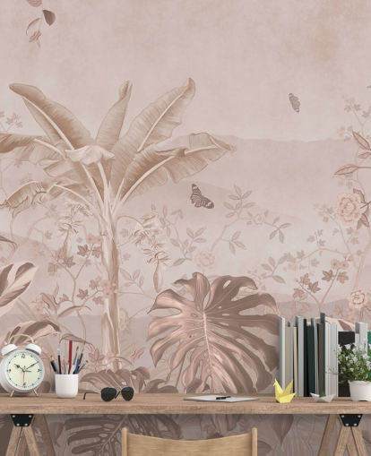 witte pauw behangmuurschildering genaamd Vintage Tropical White Peacock voor slaapkamers, woonkamers en badkamers witte pauw behangmuurschildering genaamd Vintage Tropical White Peacock voor slaapkamers, woonkamers en badkamers