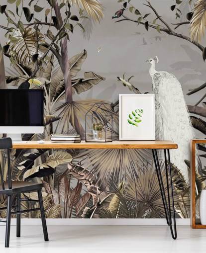 white peacock wallpaper mural called Jungle White Peacock at Wallsauce for bedrooms and hallways white peacock wallpaper mural called Jungle White Peacock at Wallsauce for bedrooms and hallways