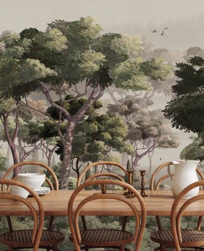 papier peint mural vintage de la forêt appelé Vintage Forest Landscape at Wallsauce pour les chambres, les salons et les couloirs papier peint mural vintage de la forêt appelé Vintage Forest Landscape at Wallsauce pour les chambres, les salons et les couloirs