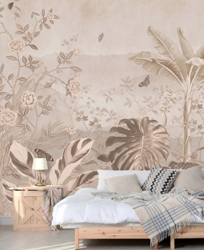 papier peint mural vintage sépia appelé Vintage Sepia Palm Trees at Wallsauce papier peint mural vintage sépia appelé Vintage Sepia Palm Trees at Wallsauce